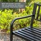 Gardenised Outdoor Powder Coated Steel Park Bench, Garden Bench with Pop Up Middle Table, Lawn Decor Seating Bench for Yard, Patio, Garden, Balcony, and Deck QI003461L - alternate 9